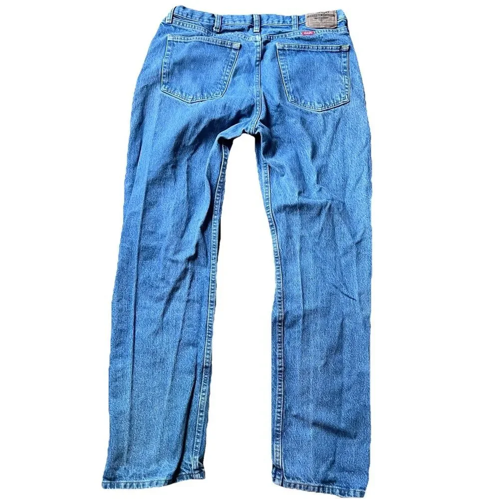 Wrangler Regular Fit Medium Was Blue Jeans Denim Pants Men's 35x32